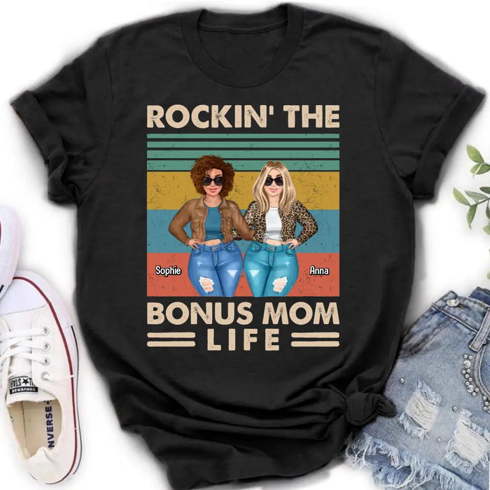 Custom Personalized Bonus Mom Shirt/ Hoodie - Gift Idea For Mother's Day - Rockin' The Bonus Mom Life