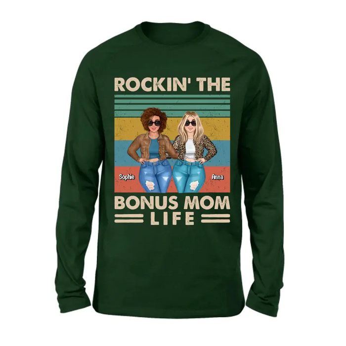 Custom Personalized Bonus Mom Shirt/ Hoodie - Gift Idea For Mother's Day - Rockin' The Bonus Mom Life