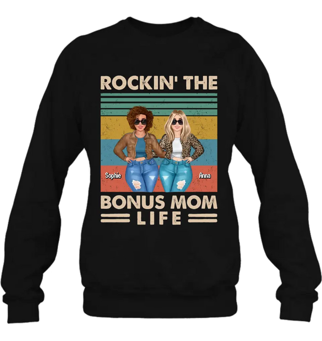 Custom Personalized Bonus Mom Shirt/ Hoodie - Gift Idea For Mother's Day - Rockin' The Bonus Mom Life