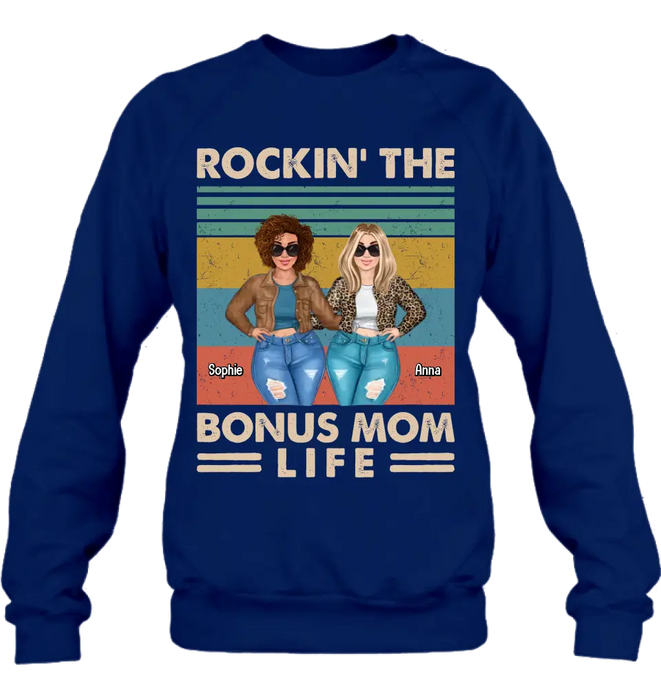 Custom Personalized Bonus Mom Shirt/ Hoodie - Gift Idea For Mother's Day - Rockin' The Bonus Mom Life