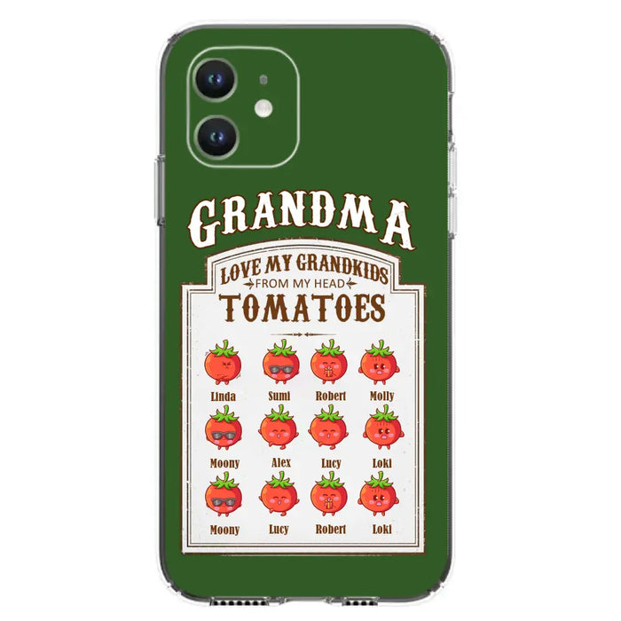 Custom Personalized Grandma Tomatoes Phone Case - Gift Idea For Mother's Day/Grandma- Upto 12 Tomatoes - Case For iPhone/ Samsung