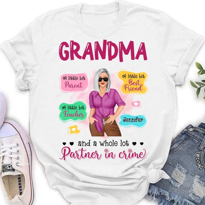 Custom Personalized Grandma Mom Shirt - Mother's Day Gift Idea for Mom/Grandma - Partner In Crime