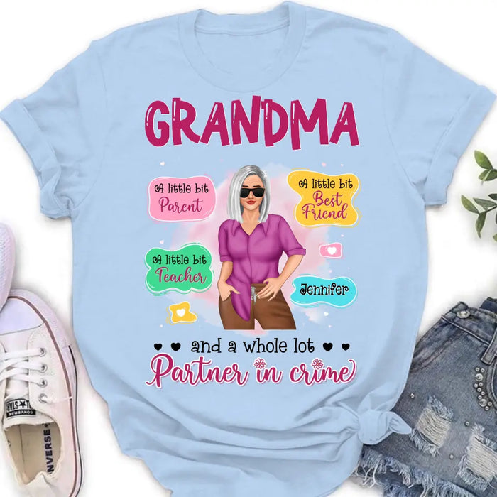 Custom Personalized Grandma Mom Shirt - Mother's Day Gift Idea for Mom/Grandma - Partner In Crime