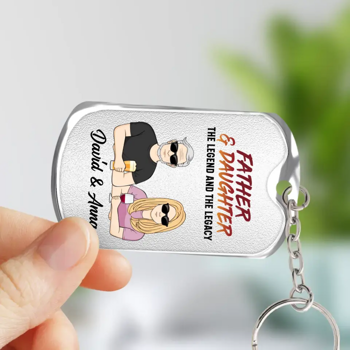 Personalized Father & Daughter Aluminum Keychain - Gift For Father/Daughter - Father's Day Gift Idea - I Get My Attitude From My Freakin' Awesome Dad