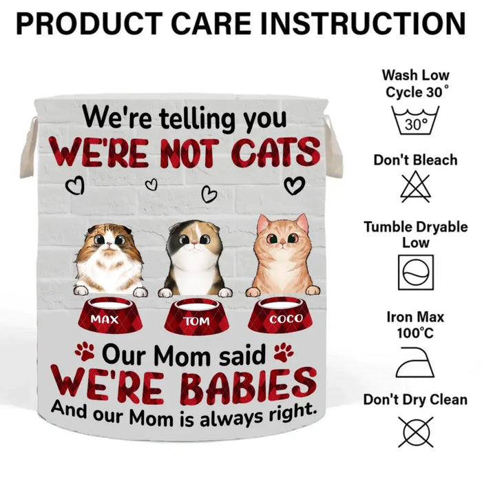 Custom Personalized Pet Laundry Basket - Up to 10 Dogs/ Cats - Gift Idea For Dog/ Cat Lover - I'm Telling You I'm Not A Dog My Mom Said I'm A Baby