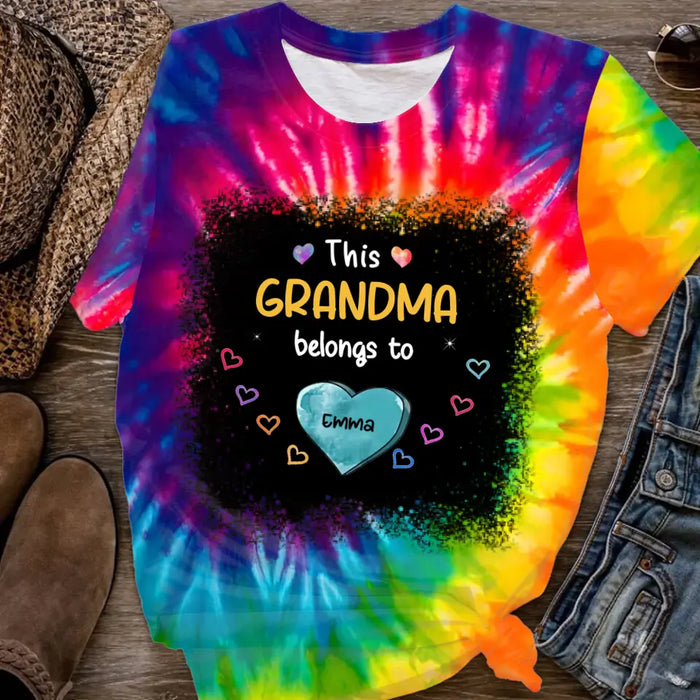 Custom Personalized Grandma T-shirt - Upto 10 Kids - Gift Idea For Grandma/ Mother - This Grandma Belongs To