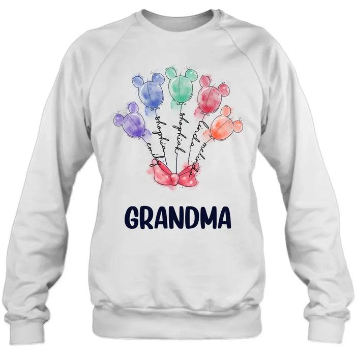 Personalized Grandma T-Shirt/Sweatshirt - Upto 5 Kids - Gift Idea For Grandma