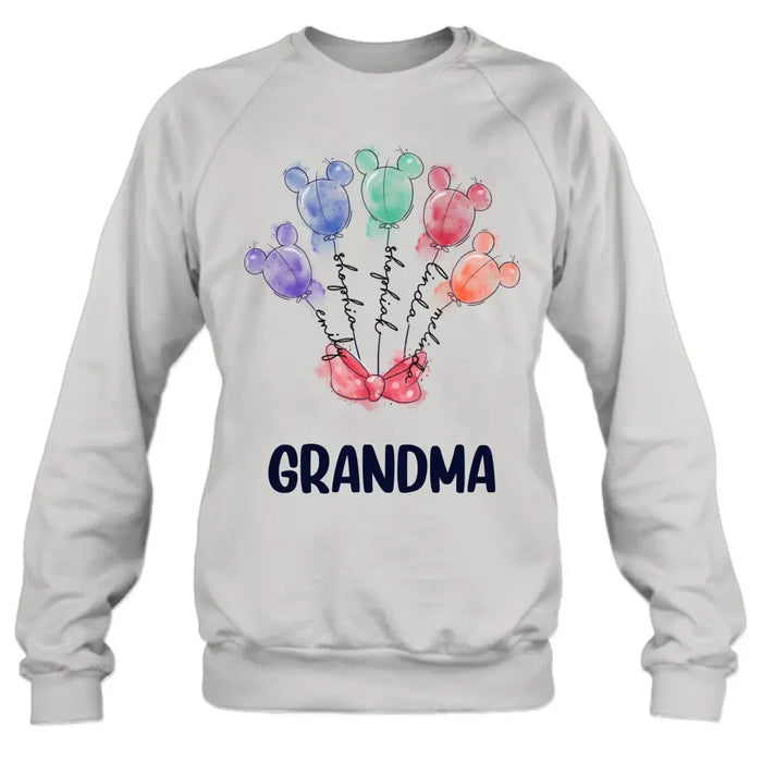 Personalized Grandma T-Shirt/Sweatshirt - Upto 5 Kids - Gift Idea For Grandma