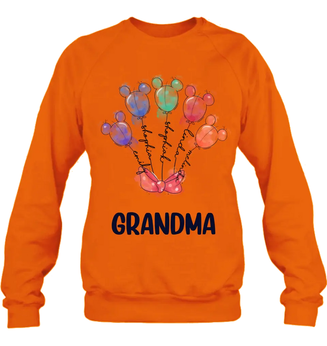 Personalized Grandma T-Shirt/Sweatshirt - Upto 5 Kids - Gift Idea For Grandma