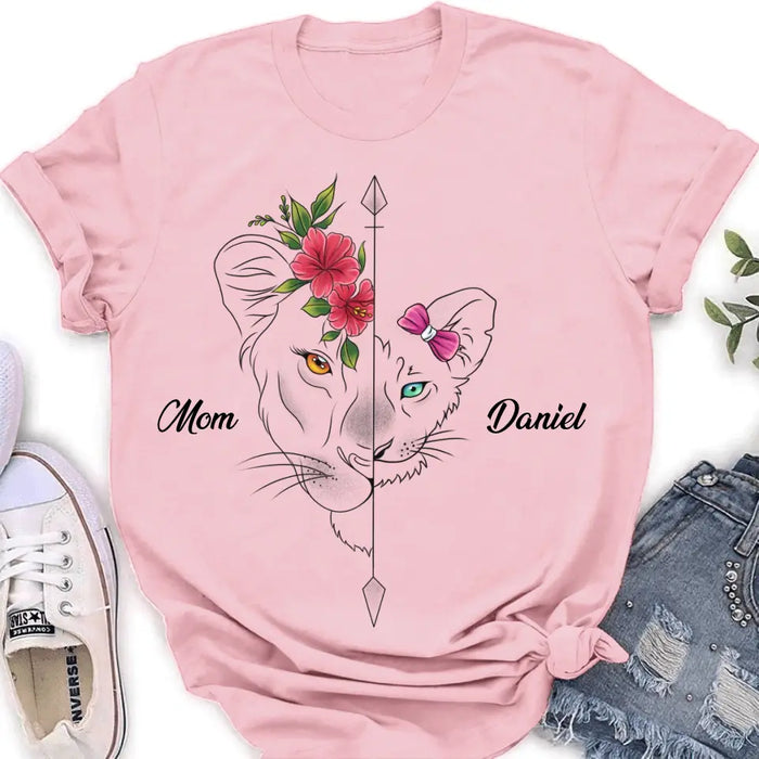 Custom Personalized Lion Mom Shirt - Up to 5 Kids - Mother's Day Gift Idea for Mom/Grandma