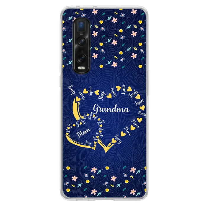 Custom Personalized Grandma Mom Phone Case - Gift Idea For Mother's Day - Upto 12 Kids - Case For Oppo/Xiaomi/Huawei