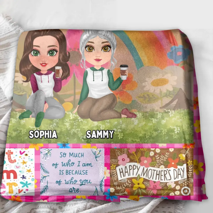 Custom Personalized Mom & Daughter Quilt/ Fleece Throw Blanket - Mother's Day Gift Idea To Mom - Mother & Daughter Forever Linked Together