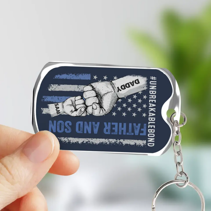 Custom Personalized Father Aluminum Keychain - Father with up to 7 Children - Gift Idea for Father's Day - Unbreakable Bond