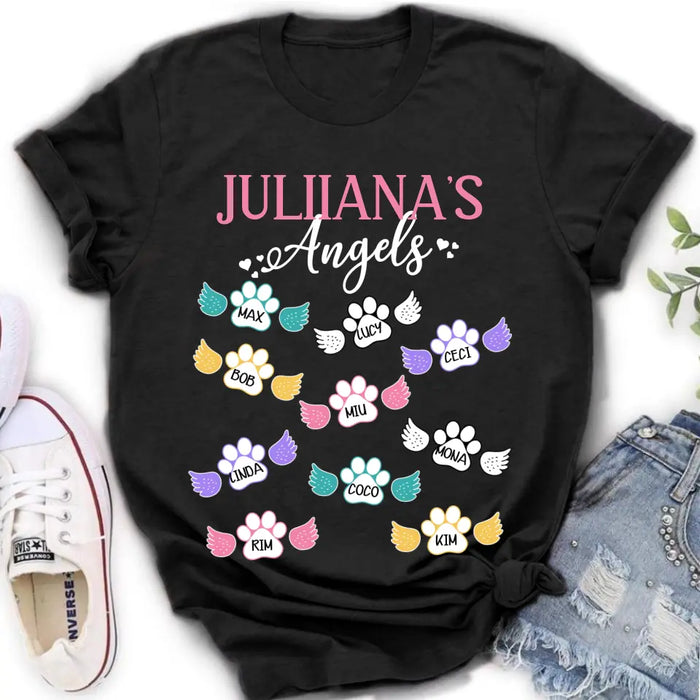 Custom Personalized Angels Shirt/ Hoodie - Upto 10 Pets/ Kids - Mother's Day Gift Idea