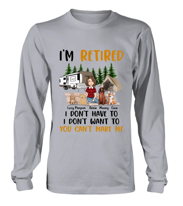 Custom Personalized Pet Mom Shirt/ Hoodie - Upto 4 Pets - Mother's Day Gift Idea For Mom - I'm Retired I Don't Have To