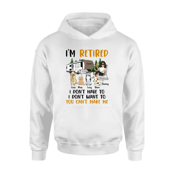 Custom Personalized Pet Mom Shirt/ Hoodie - Upto 4 Pets - Mother's Day Gift Idea For Mom - I'm Retired