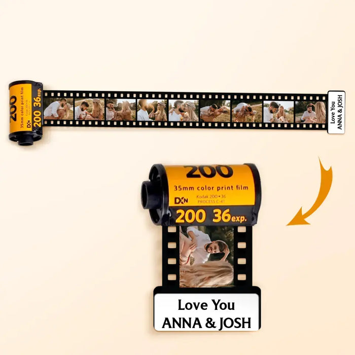 Custom Personalized Couple Photo Film Roll Keychain - Upto 9 Photos - Valentine's Day Gift Idea for Couple