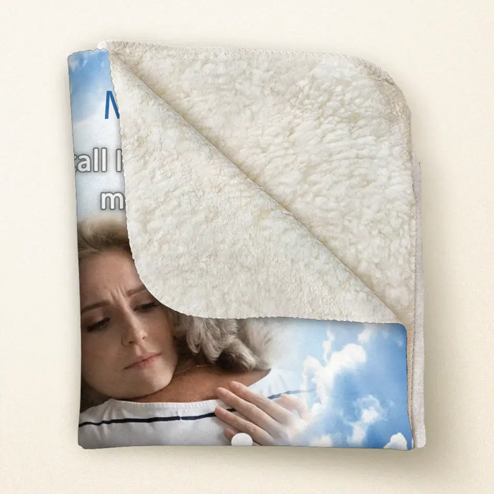 Custom Personalized Memorial Mom Quilt/ Fleece Throw Blanket - Upload Photo - Memorial Gift Idea For Mom/ Dad - The Call I Wish I Could Make