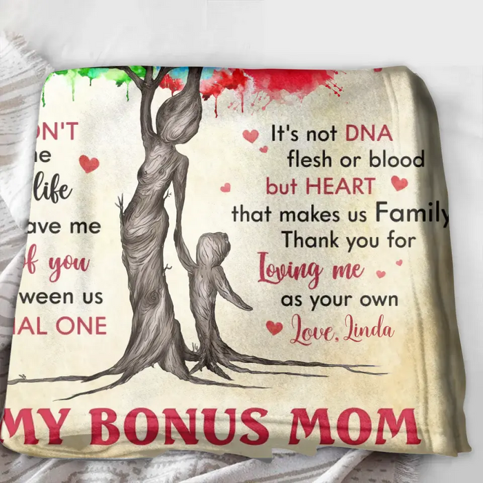 Custom Personalized Bonus Mom Quilt/ Fleece Throw Blanket/Pillow Cover - Mother's Day Gift Idea To Mom - Life Gave Us The Gift Of You