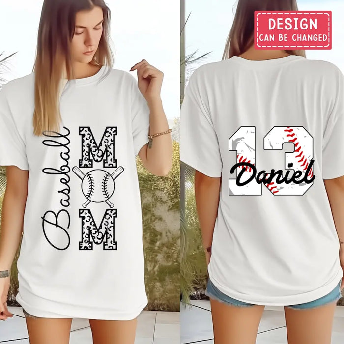 Custom Personalized Baseball Mom AOP T-Shirt - Mother's Day Gift Idea for Mom