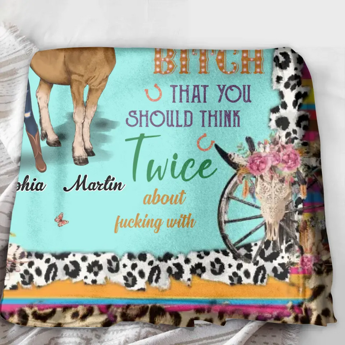 Custom Personalized Horse Girl Quilt/Single Layer Fleece Blanket - Gift Idea For Girl/Horse Lovers -  I'm Not A Beautiful Disaster