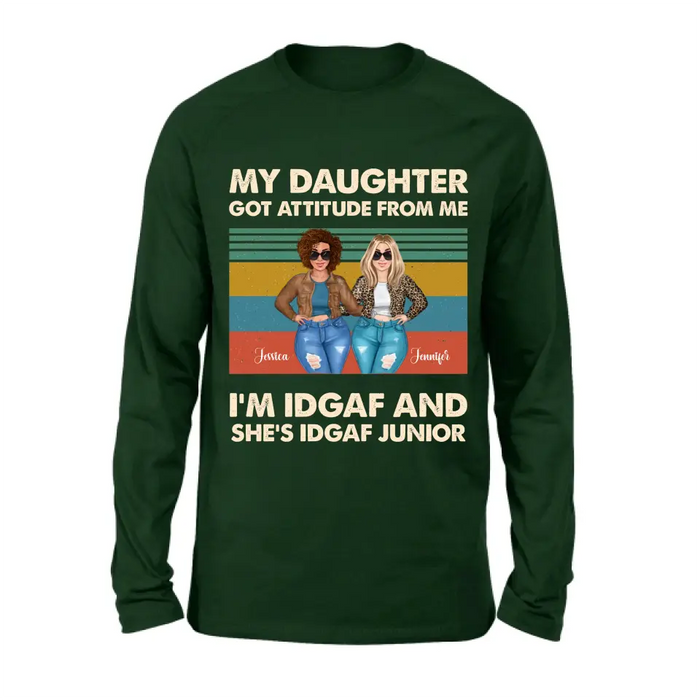 Custom Personalized Mom T-shirt/ Hoodie - Gift Idea For Mother's Day - My Daughter Got Attitude From Me