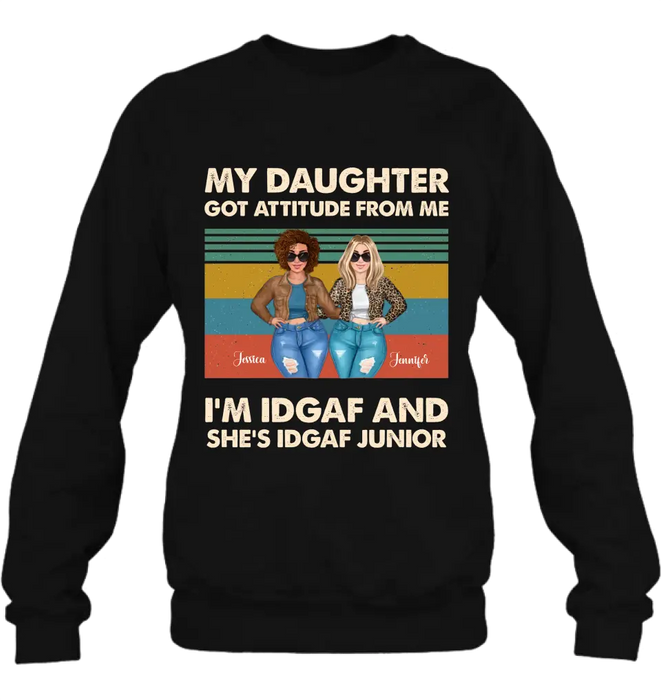 Custom Personalized Mom T-shirt/ Hoodie - Gift Idea For Mother's Day - My Daughter Got Attitude From Me