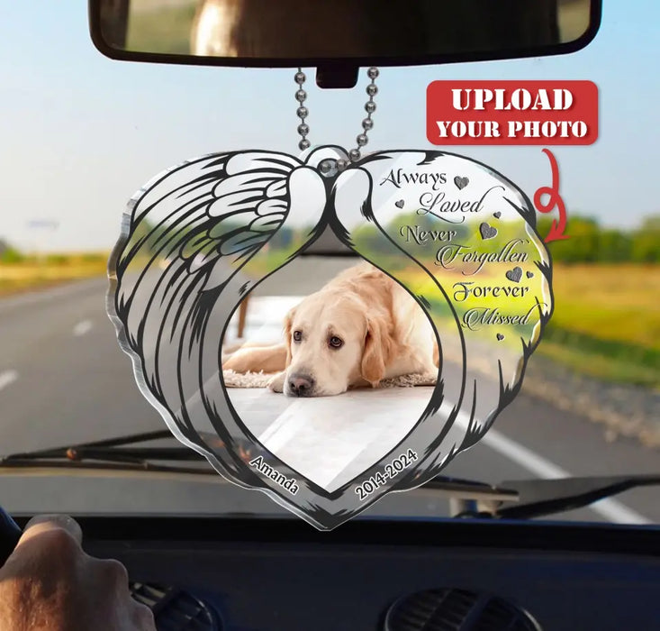 Custom Personalized Memorial Heart Acrylic Ornament - Memorial Gift Idea For Family Member/ Pet Lover - Upload Photo - The Moment Your Heart Stopped Mine Changed Forever