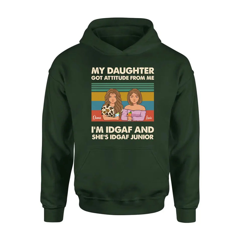 Personalized Mom T-shirt/Hoodie - Gift Idea For Mother's Day - I'm IDGAF And She's IDGAF Junior