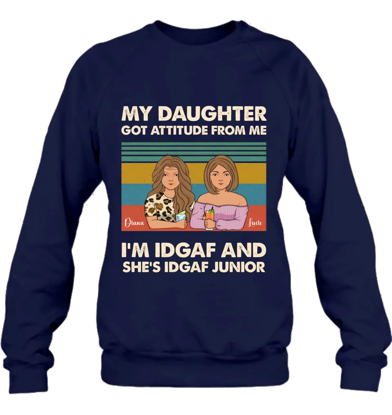 Personalized Mom T-shirt/Hoodie - Gift Idea For Mother's Day - I'm IDGAF And She's IDGAF Junior