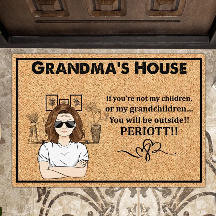 Custom Personalized Grandma Doormat - Mother's Day Gift Idea Grandma - You Will Be Outside