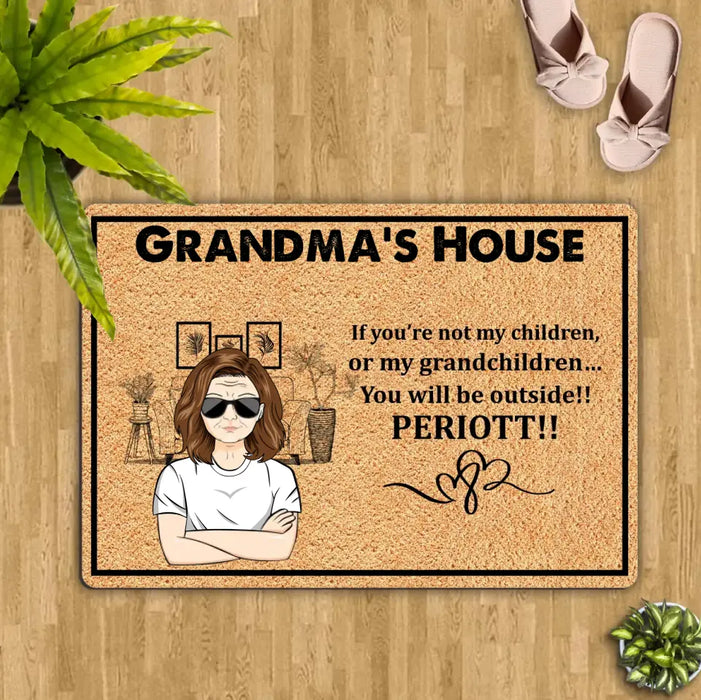 Custom Personalized Grandma Doormat - Mother's Day Gift Idea Grandma - You Will Be Outside