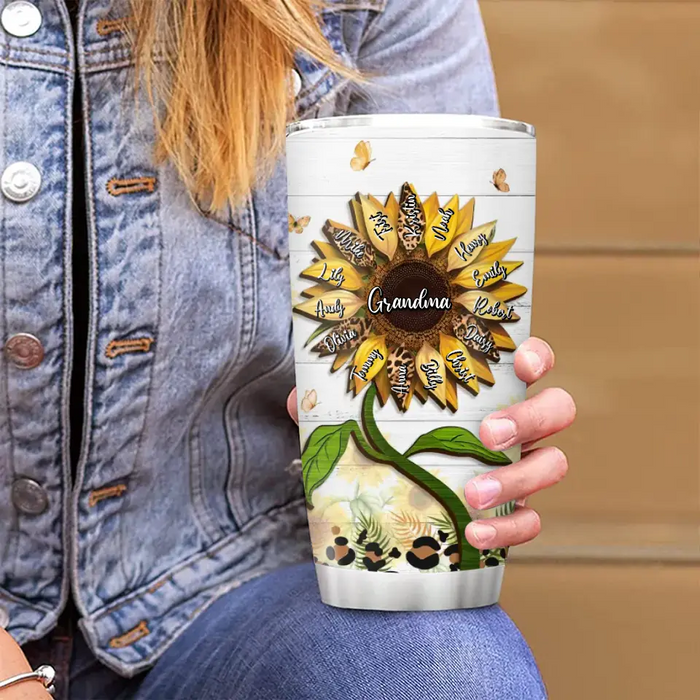 Custom Personalized Grandma Tumbler - Up to 15 Kids - Mother's Day Gift Idea For Grandma - Grandkids Make Life Grand