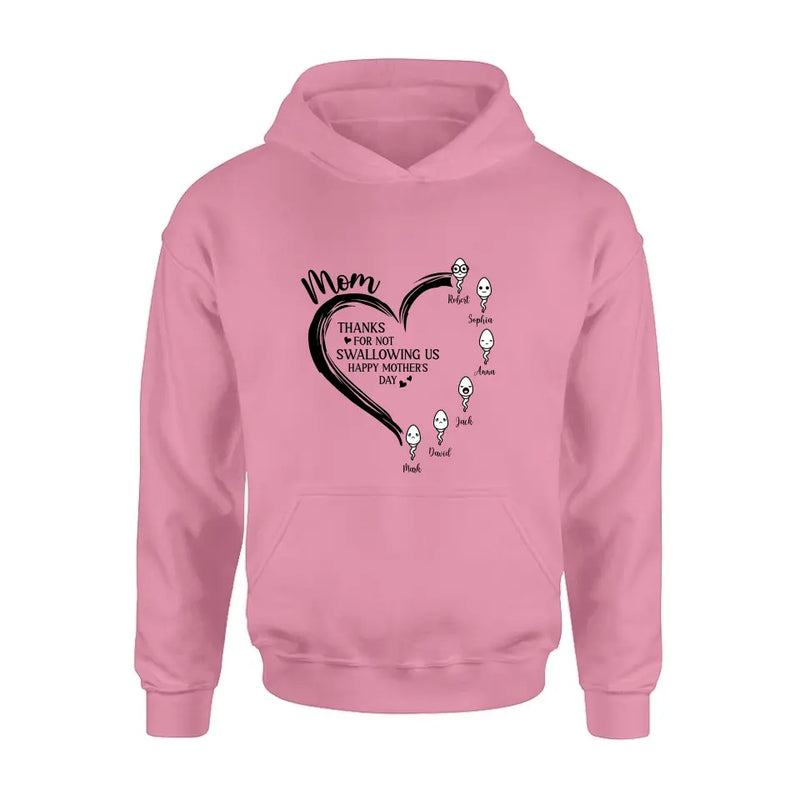 Personalized Mom Shirt/Hoodie - Up to 6 Kids - Mother's Day Gift Idea - Thanks For Not Swallowing Us