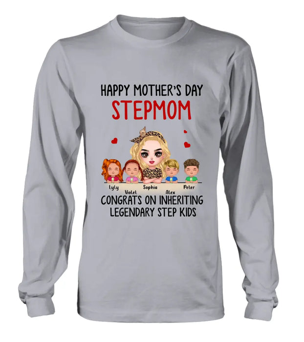 Custom Personalized Mom & Kids Shirt/ Hoodie - Gift Idea For Mom/Mother's Day - Upto 4 Kids - Happy Mother's Day StepMom