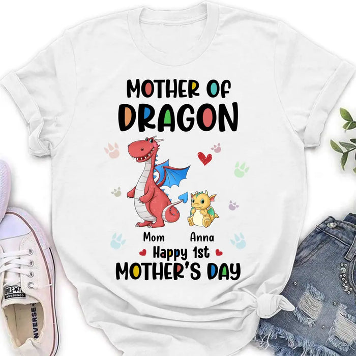 Custom Personalized Dragon Shirt/Baby Onesie - Gift Idea For Mother's Day - Mother Of Dragon  Happy 1st Mother's Day