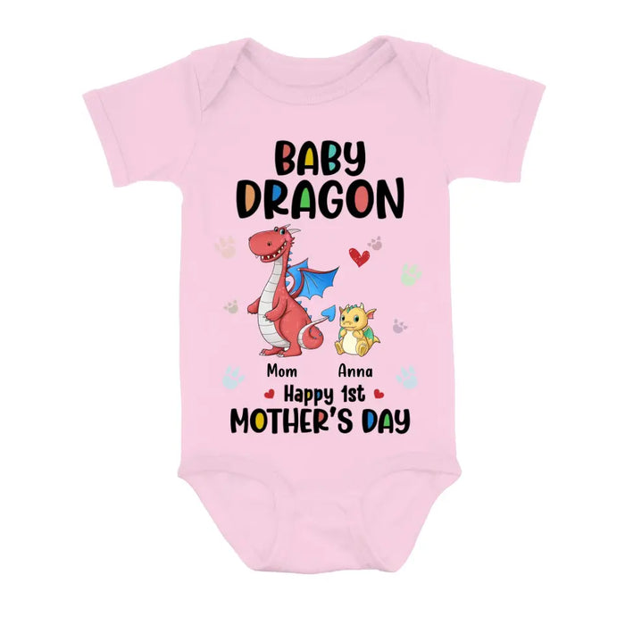 Custom Personalized Dragon Shirt/Baby Onesie - Gift Idea For Mother's Day - Mother Of Dragon  Happy 1st Mother's Day