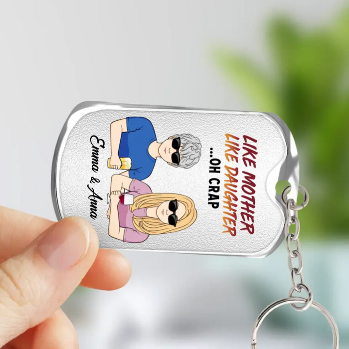 Personalized Mom & Daughter/Son Aluminum Keychain - Gift For Mom/Daughter/Son - Mother's Day Gift Idea - I Get My Attitude From My Freakin' Awesome Mom