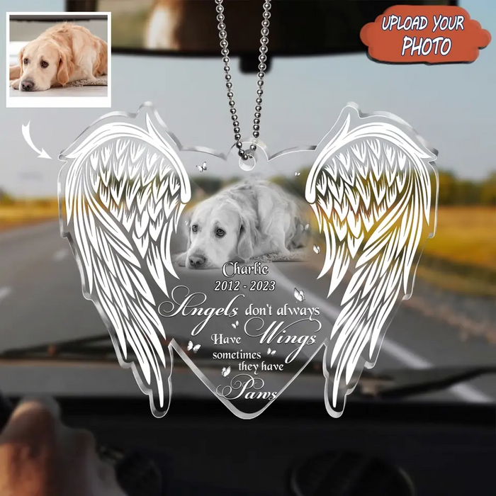 Custom Personalized Memorial Pet Photo Acrylic Ornament - Memorial Gift Idea for Pet Owners - God Has You In His Arms I Have You In My Heart