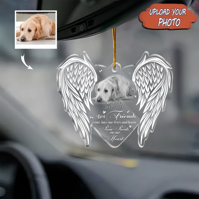 Custom Personalized Memorial Pet Photo Acrylic Ornament - Memorial Gift Idea for Pet Owners - God Has You In His Arms I Have You In My Heart