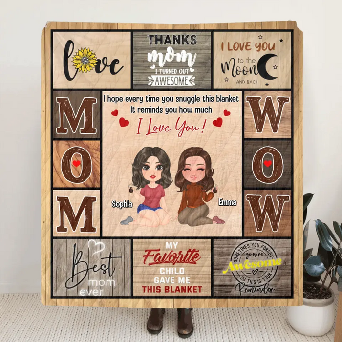 Custom Personalized Mom & Daughter Quilt/ Fleece Throw Blanket - Mother's Day Gift Idea To Mom - Thanks Mom It Turned Out Awesome