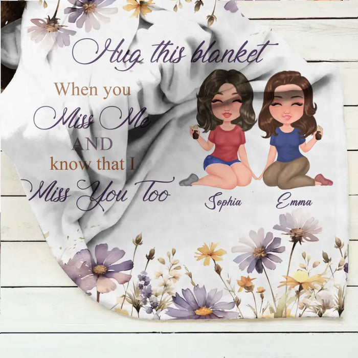 Custom Personalized Mom & Daughter Quilt/ Fleece Throw Blanket - Mother's Day Gift Idea For Mom - Hug This Blanket