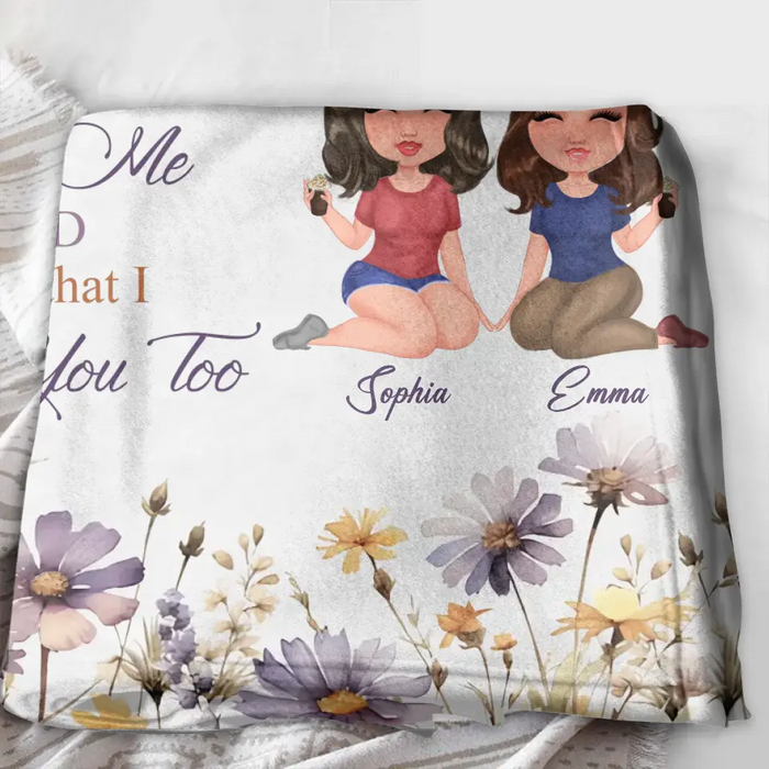 Custom Personalized Mom & Daughter Quilt/ Fleece Throw Blanket - Mother's Day Gift Idea For Mom - Hug This Blanket