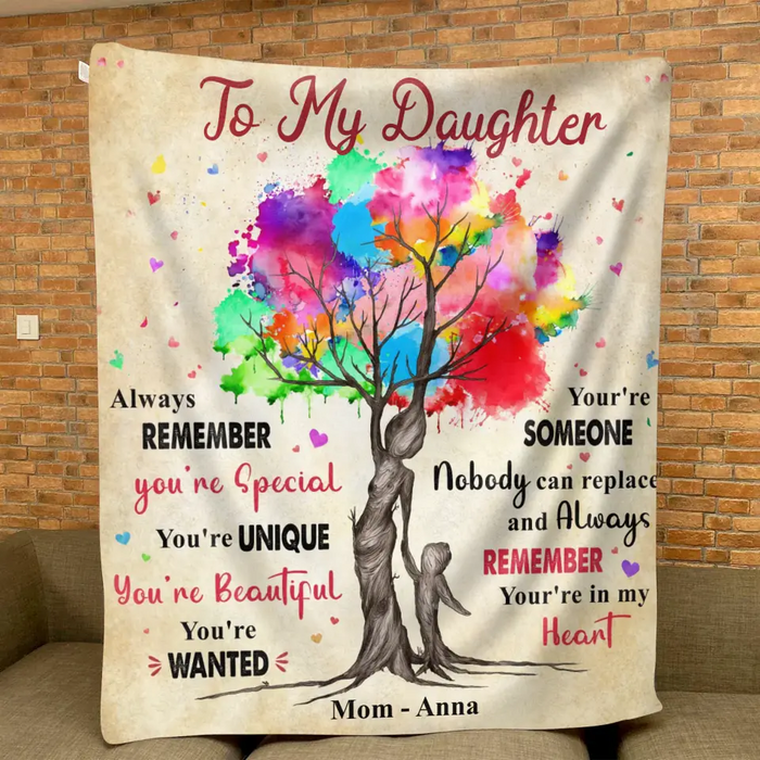 Custom Personalized To My Daughter Quilt/ Fleece Throw Blanket/Pillow Cover - Gift Idea From Mother To Daughter - Always Remember You're Special