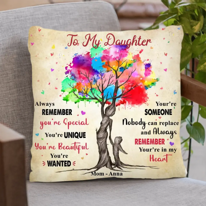 Custom Personalized To My Daughter Quilt/ Fleece Throw Blanket/Pillow Cover - Gift Idea From Mother To Daughter - Always Remember You're Special