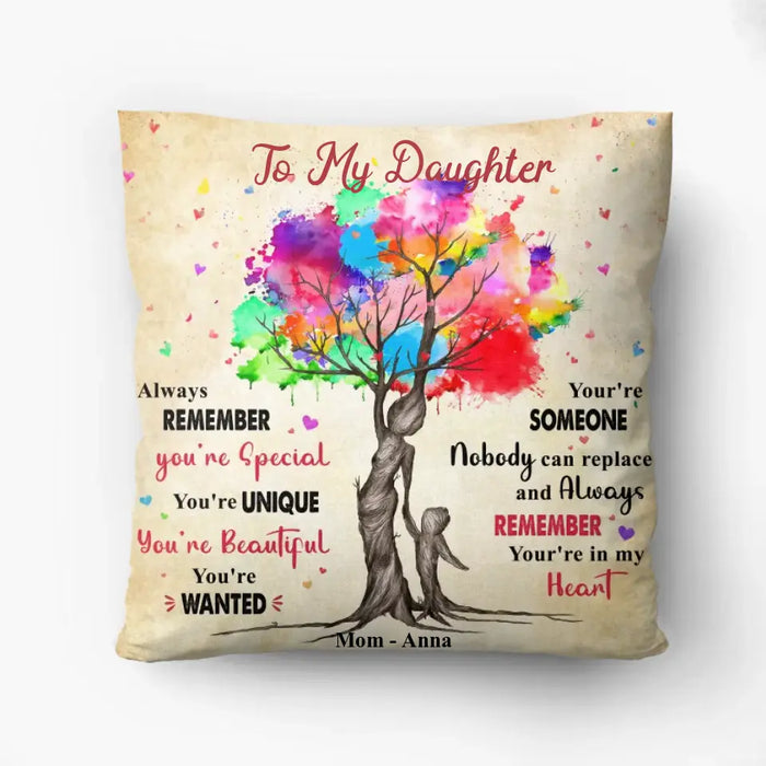 Custom Personalized To My Daughter Quilt/ Fleece Throw Blanket/Pillow Cover - Gift Idea From Mother To Daughter - Always Remember You're Special