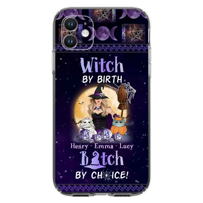 Custom Personalized Pet Witch Phone Case - Halloween Gift For Dog/ Cat Lover - Witch By Birth Bitch By Choice - Case For iPhone And Samsung