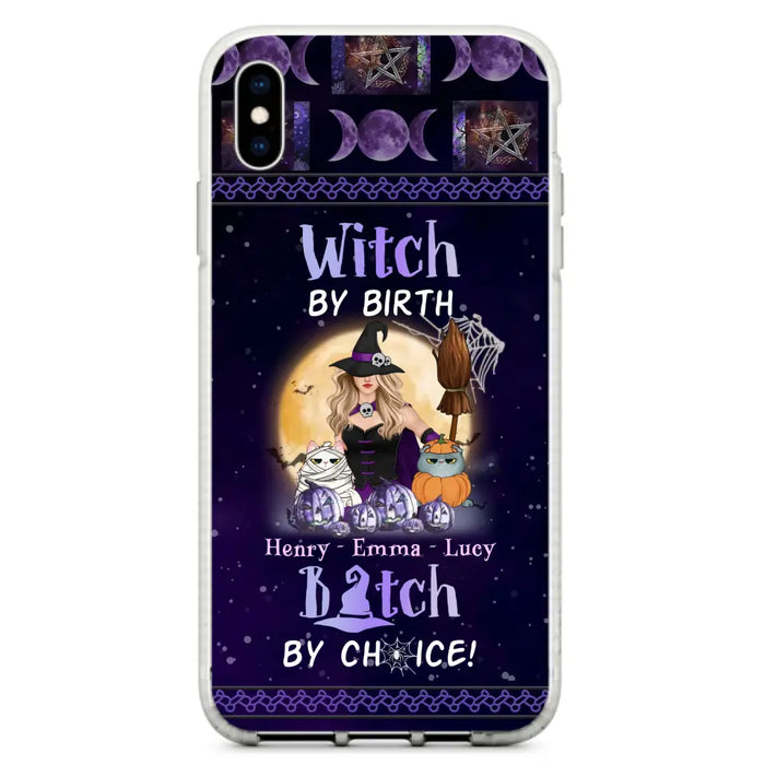 Custom Personalized Pet Witch Phone Case - Halloween Gift For Dog/ Cat Lover - Witch By Birth Bitch By Choice - Case For iPhone And Samsung