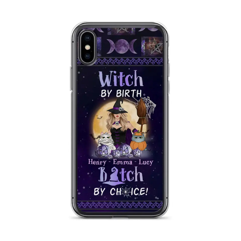 Custom Personalized Pet Witch Phone Case - Halloween Gift For Dog/ Cat Lover - Witch By Birth Bitch By Choice - Case For iPhone And Samsung