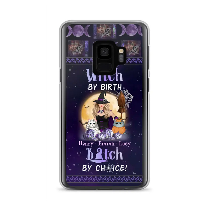 Custom Personalized Pet Witch Phone Case - Halloween Gift For Dog/ Cat Lover - Witch By Birth Bitch By Choice - Case For iPhone And Samsung